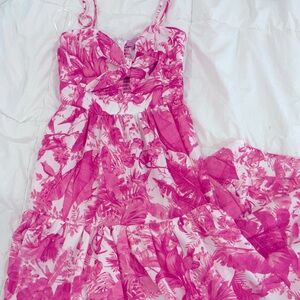 Pink long Floral Dress